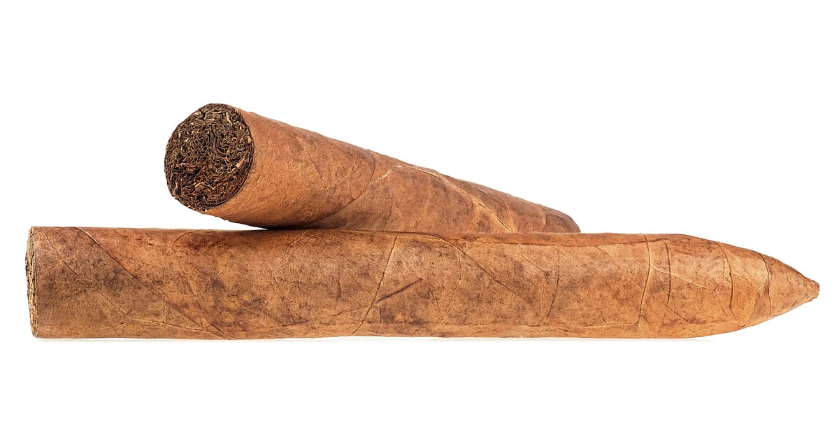 Two luxury cigars, mild and strong